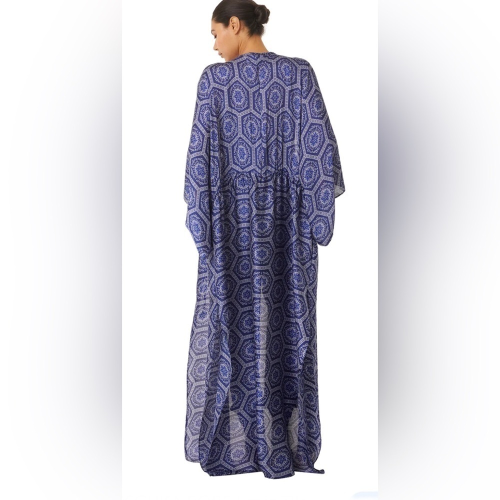 NWT MISA Los Angeles Veruschka cover up or maxi dress Blue printed size Small - Picture 3 of 10